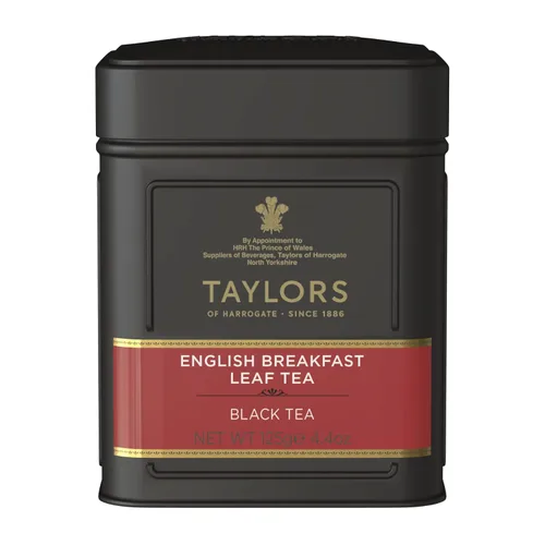 Vista 5 de Taylors of Harrogate Pétalo de rosa de China, té negro, hoja suelta, lata de 4.41 onzas, fragante, delicado y floral, con cafeína, té de hoja entera