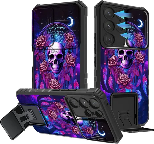 Vista 40 de Funda para Samsung Galaxy A13 5G/4G/A04S, Galaxy A13 5G con cubierta de cámara deslizante, funda de doble capa integrada con función atril