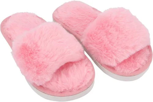 Vista 6 de Holibanna - Zapatillas de felpa para niños con punta abierta, para Navidad, invierno, cálido, Navidad, pareja, zapatillas, 1 par