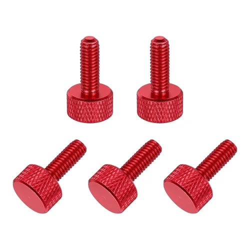 Vista 86 de MECCANIXITY 5 piezas M6x14mm Tornillos de pulgar estriado de cabeza plana, pernos de rosca completa de aleación de aluminio sólido para carcasas