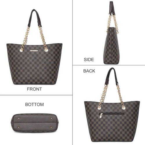 Vista 4 de Montana West Bolso de mano para mujer con asa superior con cadena