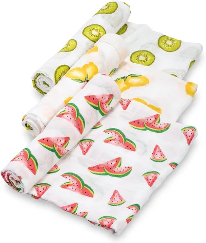 Vista 11 de LollyBanks Mantas para Bebé, Manta de Arrullo de Muselina de Algodón 100% para Niñas, Suave y Grande de 47 x 47 Pulgadas, Arrullo para Recién