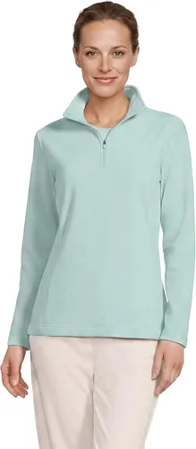 Vista 9 de Lands' End - Sudadera de vellón con cremallera de un cuarto, para todo tipo de clima Camello claro/marrón jengibre rico