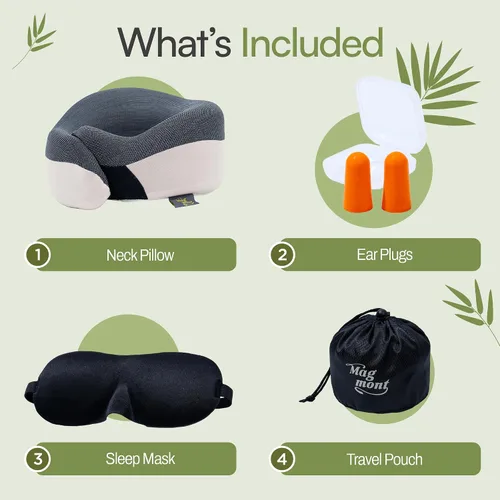 Vista 8 de Almohada de viaje para el cuello para aviones, almohada de viaje de espuma viscoelástica de 360° para vuelos largos, espuma viscoelástica de carbón