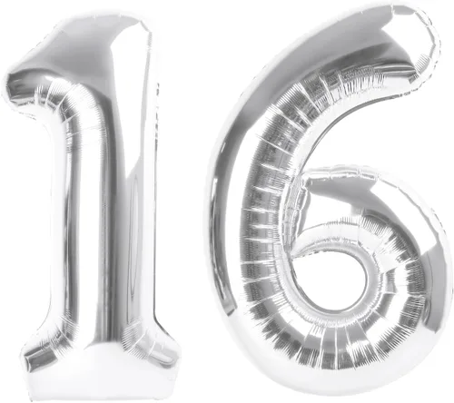 Vista 55 de Globos con números de 40 pulgadas, color negro, para decoraciones de cumpleaños de 10 a 100 años Jumbo 40In & Vibrant Color, With Hanging Holes