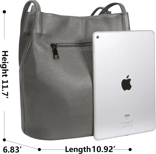Vista 32 de Iswee - Bolsos de cuero genuino, diseño de hombro Hobo, bolsos para mujer