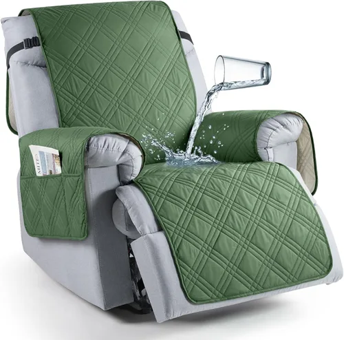Vista 38 de TAOCOCO Funda para silla reclinable 100% impermeable que se mantiene en su lugar, fundas reclinables para sillas reclinables pequeñas con bolsillo