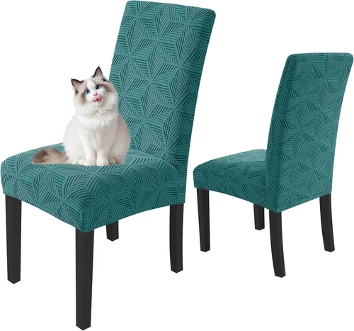 Vista 53 de YEMYHOM Funda elástica para silla con respaldo de 1 pieza con diseño jacquard más reciente, funda para silla con respaldo antideslizante, protector