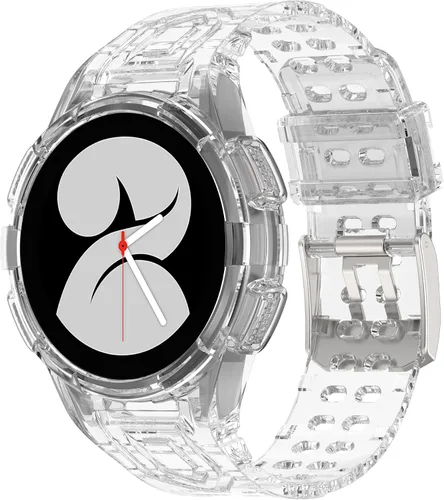 Vista 9 de VeveXiao Glacier - Correa resistente para Samsung Galaxy Watch 4 de 1.575 pulgadas con accesorios de parachoques, Galaxy Watch 4 de 1.575 pulgadas