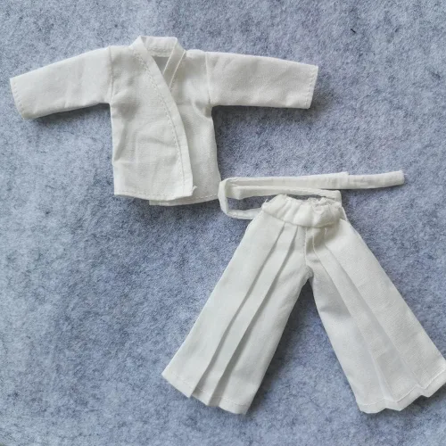 Vista 5 de 1/12 Samurai Kimono Ropa para 6" 6" 1:12 Figura de acción 1:12 Ropa de muñeca (parte superior negra y pantalones)