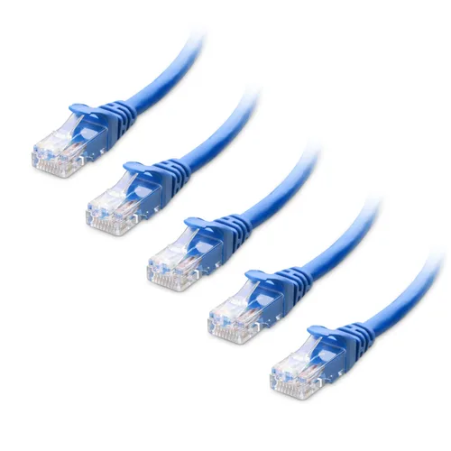 Vista 11 de Cable Matters Paquete de 5 cables Ethernet Cat 6 cortos sin enganches de 10 Gbps, cable Cat 6, cable Cat6, cable Ethernet, negro 24 AWG cobre