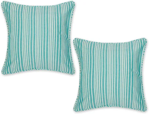 Vista 31 de DII Colección de fundas de almohada, algodón reciclado, cremallera oculta, 18x18, Dobby Plus, blanco roto, 2 piezas