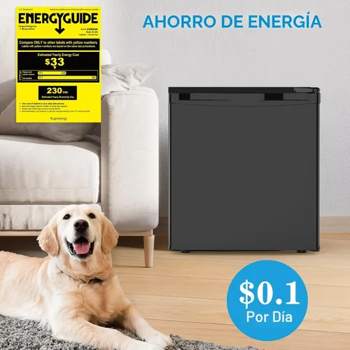Vista 2 de [Usado] COWSAR Mini refrigerador de 1.6 pies cúbicos con congelador, refrigerador compacto con 7 ajustes de temperatura, refrigerador pequeño
