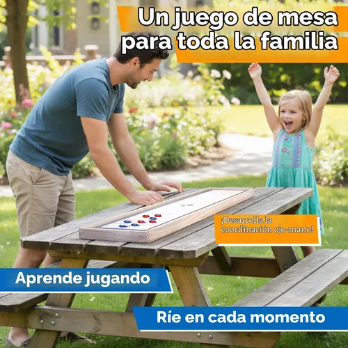 Vista 3 de Sterling Games Tabletop Bowling Combo Set, Wooden Arcade Board with Marbles and Pins, Indoor Table Top Game for Kids and Family