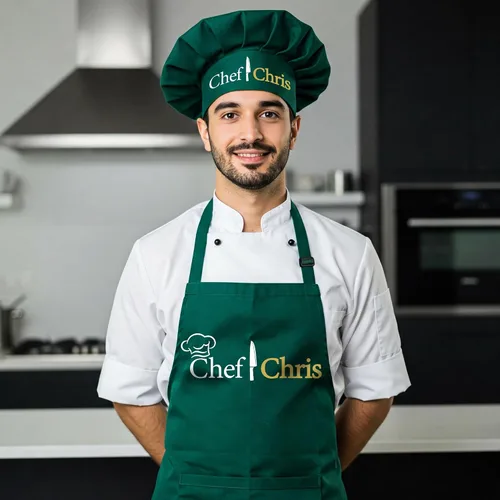 Vista 8 de Delantal de Chef para Hombres y Mujeres, Delantales Personalizados para Adultos para Mujeres y Hombres, Regalos Personalizados de Horneado