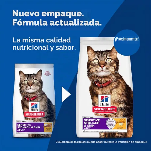 Vista 2 de Comida seca para gatos con piel y estómago sensible, de Hill's Science Diet
