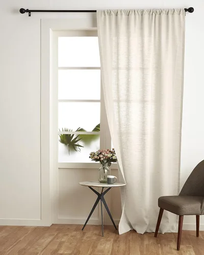 Vista 16 de Solino Home Cortina de lino europeo color beige, 52 x 96 pulgadas, filtro de luz, con bolsillo para barra, 96 pulgadas, 100% lino puro, tratamiento