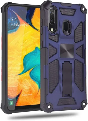 Vista 6 de Asuwish Funda de teléfono para Samsung Galaxy A20 A30 con protector de pantalla de vidrio templado y accesorios para celulares, soporte resistente