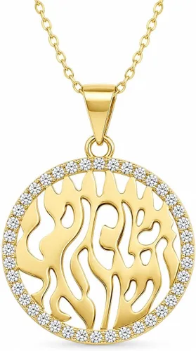 Vista 10 de Alef Bet by Paula Shema Israel Collar hebreo de bendición de oración para mujer Oro rosa