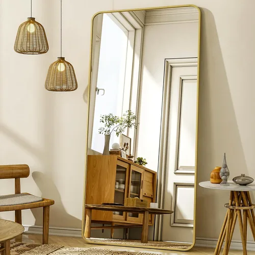 Vista 10 de XRAMFY Espejo rectangular de cuerpo completo de 56 x 21 pulgadas, con soporte para colgar en la pared, para dormitorio, sala de estar, dormitorio