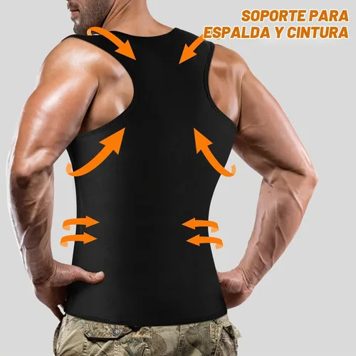 Vista 4 de Cimkiz Camisa de traje de sauna para hombre para entrenamiento de cintura, chaleco de compresión para gimnasio y ejercicio, camiseta
