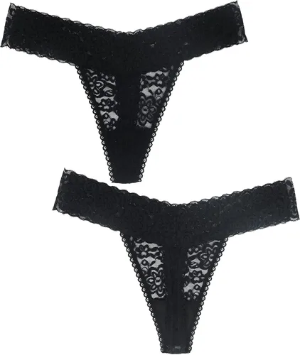 Vista 5 de Tangas de encaje para mujer, talla grande, ropa interior sexy con espalda en T elástica, ropa interior para mujer, paquete de 5610