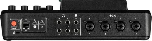 Vista 3 de RODE RODECaster Pro II + 2 auriculares + 2 micrófonos para podcast + tarjeta de memoria micro SD de 64 GB + soporte de brazo de micrófono + XLR
