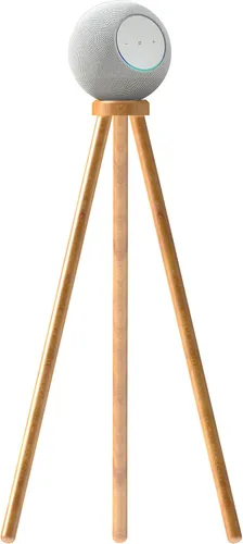 Vista 3 de Soporte de trípode de madera para Echo Studio (nuevo estudio 2025), SONOS Era100 y SONOS Era100sl, mejora la calidad del sonido mientras decoras tu