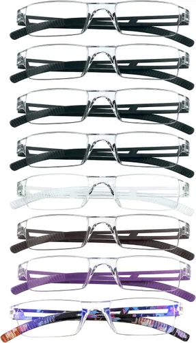 Vista 36 de VisionGlobal 2 pares de anteojos de lectura, anteojos con filtro de luz azul, anteojos de lectura para computadora para mujeres y hombres, marco