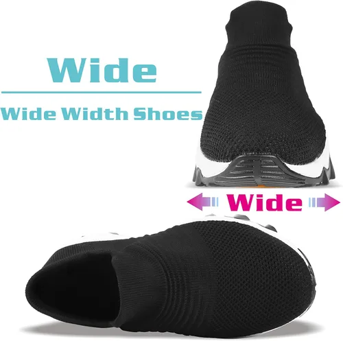 Vista 4 de ENOSKY Zapatos anchos para mujer, zapatos antideslizantes para mujer, zapatos de soporte de arco para mujer, zapatos deportivos hipersuaves