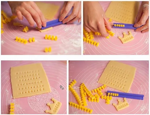 Vista 6 de Sellos de galletas, sellos del alfabeto de números para galletas de chocolate, 72 piezas, 100% libre de BPA