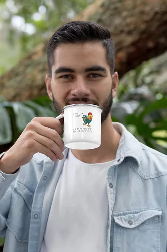 Vista 5 de I May Look Calm. But In My Head I've Pecked You 3 Times. - Divertida taza de café esmaltada sarcástica para regalo, color blanco, 12 onzas