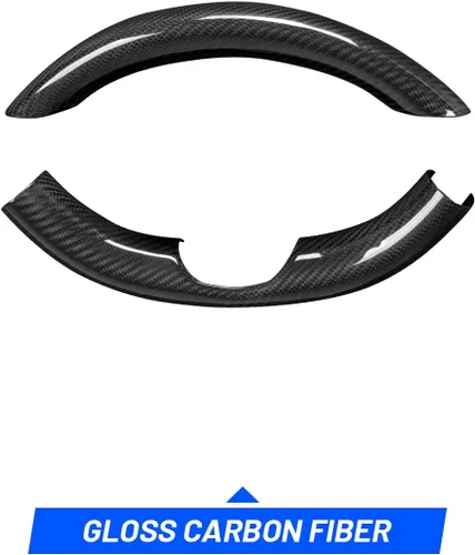 Vista 7 de Kit de cubierta superior e inferior de fibra de carbono real para volante de fibra de carbono 2020-2024 Tesla Model Y 2019-2023 Tesla Model 3,3K