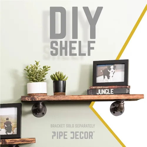 Vista 6 de PIPE DECOR Restore - Estantes flotantes de madera maciza, 24 pulgadas de largo, juego de 2 tablas de pino rústico prémium para dormitorio, sala