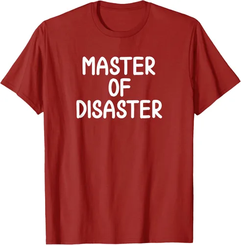 Vista 22 de Camiseta divertida con texto en inglés "Master Of Disaster