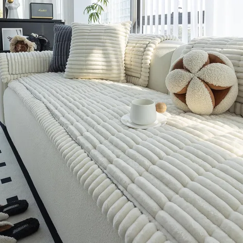 Vista 8 de Funda para sofá, fundas de sofá para perros, lavables, antideslizantes, a rayas, para sofá seccional, protector de muebles para forma de L