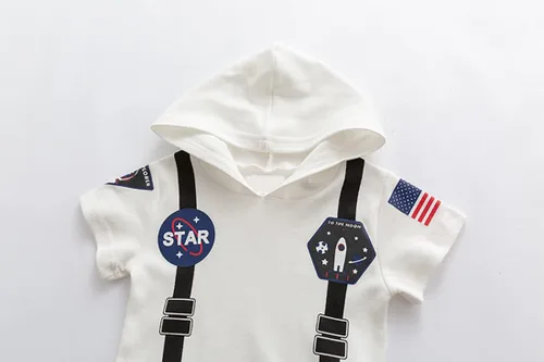 Vista 2 de Mameluco de algodón con capucha de astronauta de manga larga para bebé, niño, para cosplay, fiesta, Halloween