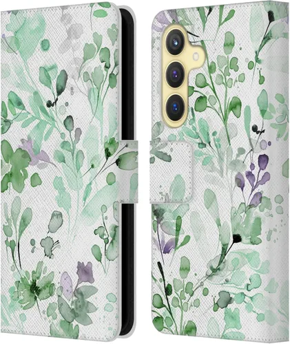 Vista 227 de Head Case Designs Officially Licensed Ninola Beige Wild Grasses Leather Wallet Case Compatible with Samsung Galaxy A07 4G