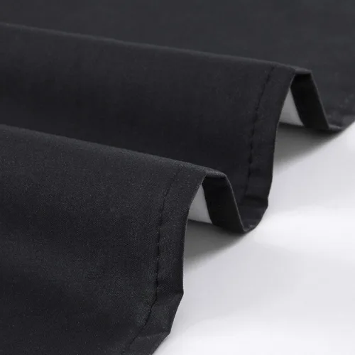 Vista 4 de Rooney Cortinas cortas negras para ventana, cortinas opacas con aislamiento con ojales, para cocina, sótano, oficina, 2 piezas, 30 x 36 pulgadas por
