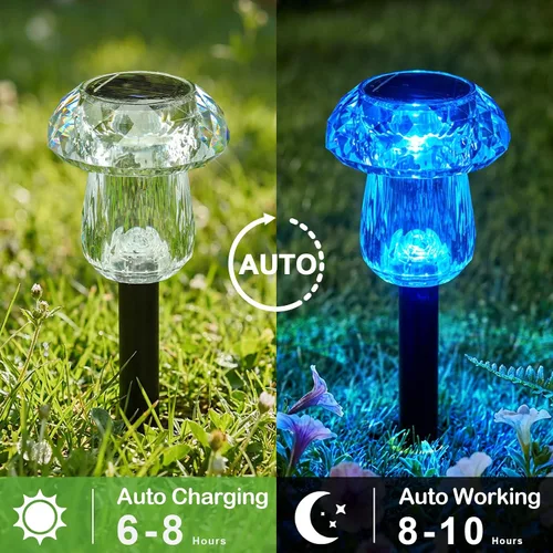 Vista 4 de Paquete de 16 luces solares para exteriores, luces de jardín de Cambio