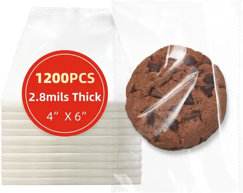 Vista 8 de DaTpuik 100 bolsas de celofán autosellantes de 4 x 6 pulgadas, bolsas transparentes para galletas, bolsa de celofán resellable para embalaje