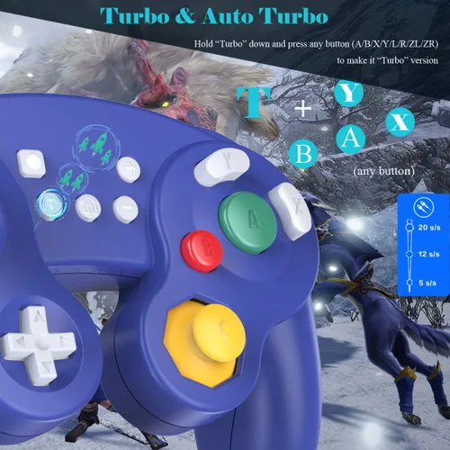 Vista 3 de EXLENE Gamecube Controller Switch, Wireless Switch Pro Controller for Nintendo SwitchLitePCAndroidIosSteam, Support Wake Up, Motion, Adjustable