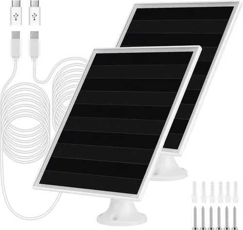 Vista 8 de Cargador de panel solar de 6 W, panel solar con micro USB y puerto USB-C para cámara de batería recargable DC 5 V para exteriores, IP66 resistente
