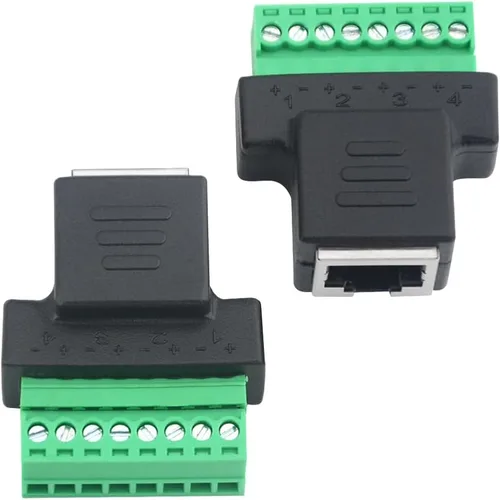 Vista 2 de WMYCONGCONG 4 unids RJ45 conector de terminal de tornillo RJ45 8P8C hembra a conector de terminal de tornillo de 8 pines para Cat7 Cat6 Cat5 Cat5e