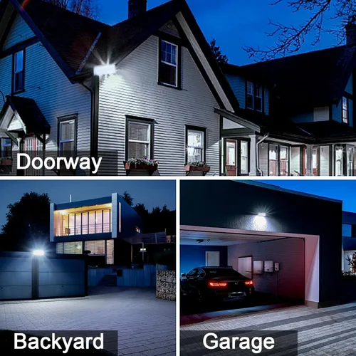 Vista 7 de Luz de inundación de 50 W para exteriores, paquete de 4 luces LED de 5000 lúmenes, 6500 K súper brillantes, enchufe para exteriores, luces