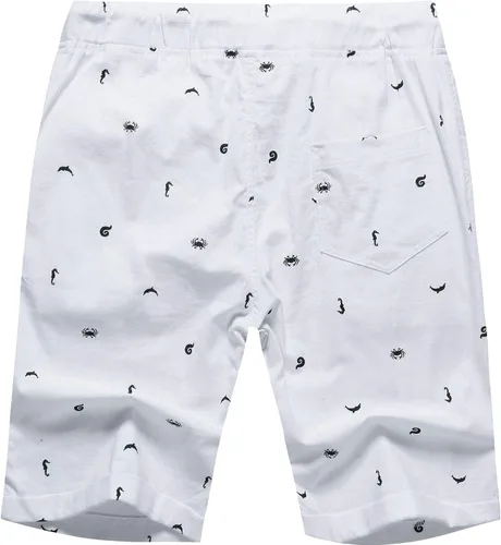 Vista 2 de Boisouey - Pantalones cortos de verano para hombre, de lino, estilo informal