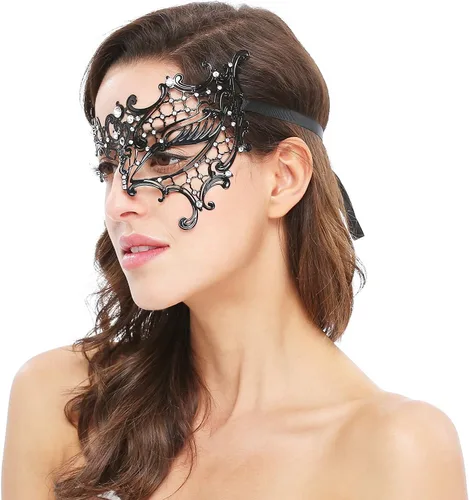 Vista 5 de Bellady Juego de 2 máscaras para mujer, bonitas máscaras para fiesta, noche, baile de graduación