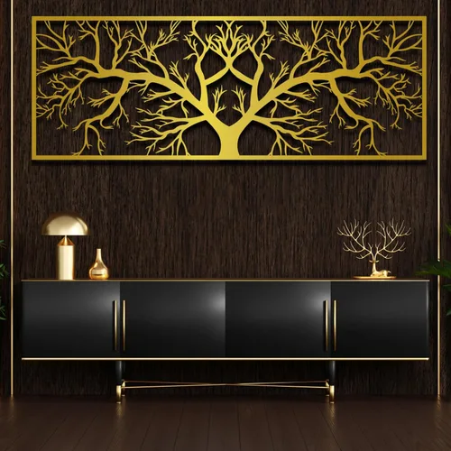 Vista 5 de Arte de pared de metal árbol de la vida, arte de pared de árbol de la vida, decoración de pared de ramas de árbol, colgante de pared de metal