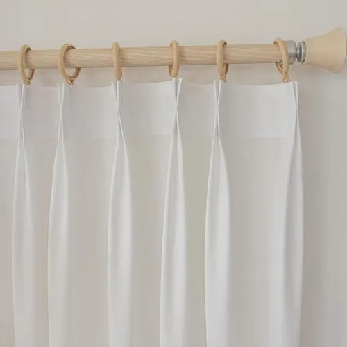 Vista 26 de 2 paneles de cortinas traslúcidas blancas de 54 pulgadas de largo, paneles transparentes de lino con textura para ventana, cortinas plisadas