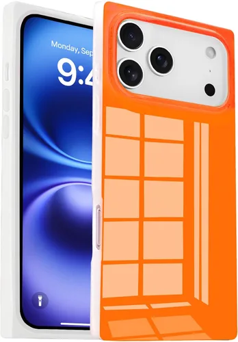 Vista 45 de Funda rectangular compatible con iPhone 15 Neon para mujer, diseño de lujo de fluorescencia brillante, flexible, suave, delgada, de gel de goma TPU